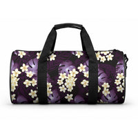 Purple Tropical Hawaii Duffle Bag Seamless Monstera Plumeria Hawaiian Pattern