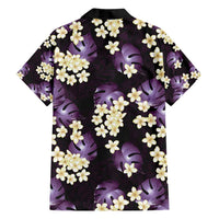 Purple Tropical Hawaii Family Matching Off Shoulder Maxi Dress and Hawaiian Shirt Seamless Monstera Plumeria Hawaiian Pattern - Polynesian Pride