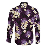 Purple Tropical Hawaii Family Matching Short Sleeve Bodycon Dress and Hawaiian Shirt Seamless Monstera Plumeria Hawaiian Pattern LT14 - Polynesian Pride