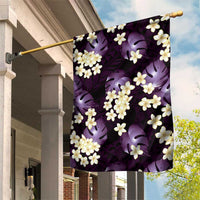 Purple Tropical Hawaii Garden Flag Seamless Monstera Plumeria Hawaiian Pattern - Polynesian Pride