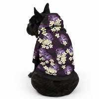Purple Tropical Hawaii Pet Hoodie Seamless Monstera Plumeria Hawaiian Pattern