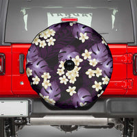Purple Tropical Hawaii Spare Tire Cover Seamless Monstera Plumeria Hawaiian Pattern - Polynesian Pride