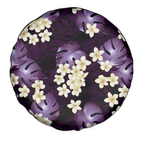Purple Tropical Hawaii Spare Tire Cover Seamless Monstera Plumeria Hawaiian Pattern - Polynesian Pride