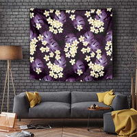 Purple Tropical Hawaii Tapestry Seamless Monstera Plumeria Hawaiian Pattern - Polynesian Pride