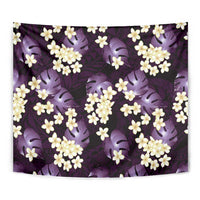 Purple Tropical Hawaii Tapestry Seamless Monstera Plumeria Hawaiian Pattern - Polynesian Pride