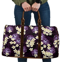 Purple Tropical Hawaii Travel Bag Seamless Monstera Plumeria Hawaiian Pattern - Polynesian Pride