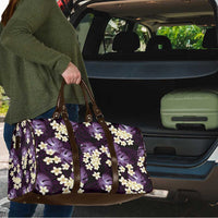 Purple Tropical Hawaii Travel Bag Seamless Monstera Plumeria Hawaiian Pattern - Polynesian Pride