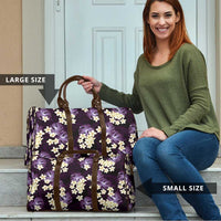 Purple Tropical Hawaii Travel Bag Seamless Monstera Plumeria Hawaiian Pattern - Polynesian Pride