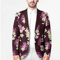 Pink Tropical Hawaii Blazer Seamless Monstera Plumeria Hawaiian Pattern - Polynesian Pride