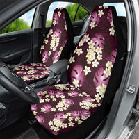 Pink Tropical Hawaii Car Seat Cover Seamless Monstera Plumeria Hawaiian Pattern - Polynesian Pride