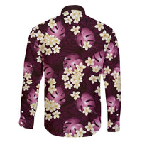 Pink Tropical Hawaii Family Matching Off Shoulder Short Dress and Hawaiian Shirt Seamless Monstera Plumeria Hawaiian Pattern LT14 - Polynesian Pride