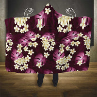 Pink Tropical Hawaii Hooded Blanket Seamless Monstera Plumeria Hawaiian Pattern - Polynesian Pride