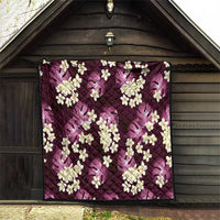 Pink Tropical Hawaii Quilt Seamless Monstera Plumeria Hawaiian Pattern - Polynesian Pride