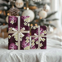 Pink Tropical Hawaii Wrapping Paper Seamless Monstera Plumeria Hawaiian Pattern - Polynesian Pride