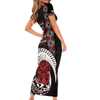 Aotearoa Toitu Te Tiriti Family Matching Short Sleeve Bodycon Dress and Hawaiian Shirt Honour The Treaty Maori Haka LT14 - Polynesian Pride