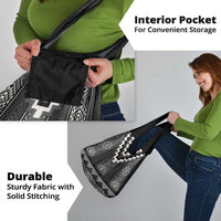 Black Taniko Aotearoa Grocery Bag Niho Taniwha Mix Poutama