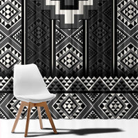 Black Taniko Aotearoa Window Curtain Niho Taniwha Mix Poutama LT14 - Polynesian Pride
