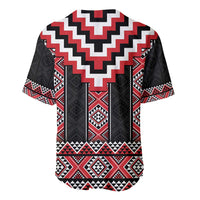 Red Taniko Aotearoa Baseball Jersey Niho Taniwha Mix Poutama LT14