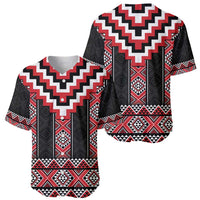 Red Taniko Aotearoa Baseball Jersey Niho Taniwha Mix Poutama LT14