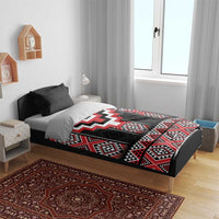 Red Taniko Aotearoa Bedding Set Niho Taniwha Mix Poutama LT14 - Polynesian Pride