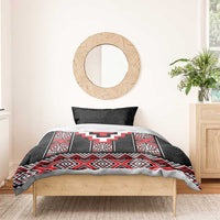 Red Taniko Aotearoa Bedding Set Niho Taniwha Mix Poutama LT14 - Polynesian Pride