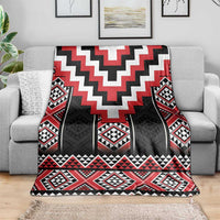 Red Taniko Aotearoa Blanket Niho Taniwha Mix Poutama LT14