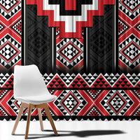 Red Taniko Aotearoa Window Curtain Niho Taniwha Mix Poutama LT14