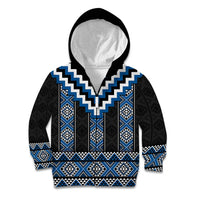 Blue Taniko Aotearoa Kid Hoodie Niho Taniwha Mix Poutama LT14