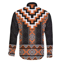 Orange Taniko Pattern Aotearoa Family Matching Mermaid Dress and Hawaiian Shirt Niho Taniwha Mix Poutama LT14