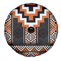 Orange Taniko Pattern Aotearoa Spare Tire Cover Niho Taniwha Mix Poutama