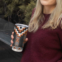 Orange Taniko Pattern Aotearoa Tumbler Cup Niho Taniwha Mix Poutama LT14