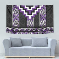 Purple Taniko Pattern Aotearoa Tapestry Niho Taniwha Mix Poutama
