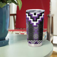 Purple Taniko Pattern Aotearoa Tumbler Cup Niho Taniwha Mix Poutama LT14