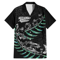 Custom New Zealand Silver Fern Rugby Family Matching Mermaid Dress and Hawaiian Shirt Aotearoa Kiwi Maori Pattern