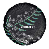 Custom New Zealand Silver Fern Rugby Spare Tire Cover Aotearoa Kiwi Maori Pattern LT14