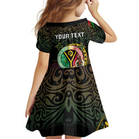 Personalised Vanuatu Family Matching Short Sleeve Bodycon Dress and Hawaiian Shirt Yumi 46th Hapi Independens Dei - Black Version LT14 - Polynesian Pride