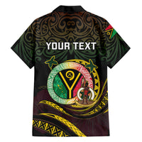 Personalised Vanuatu Family Matching Short Sleeve Bodycon Dress and Hawaiian Shirt Yumi 46th Hapi Independens Dei - Black Version LT14 - Polynesian Pride