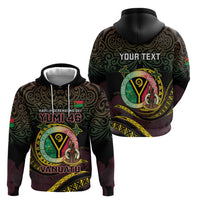 Personalised Vanuatu Hoodie Yumi 46th Hapi Independens Dei - Black Version LT14 - Polynesian Pride