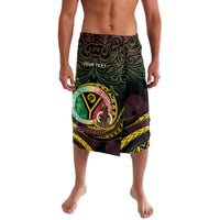 Personalised Vanuatu Lavalava Yumi 46th Hapi Independens Dei - Black Version LT14 Black - Polynesian Pride