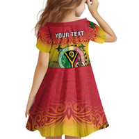 Personalised Vanuatu Family Matching Off The Shoulder Long Sleeve Dress and Hawaiian Shirt Yumi 46th Hapi Independens Dei - Reggae Version LT14 - Polynesian Pride