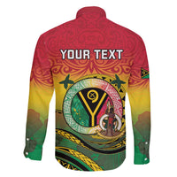 Personalised Vanuatu Family Matching Off The Shoulder Long Sleeve Dress and Hawaiian Shirt Yumi 45th Hapi Independens Dei - Reggae Version LT14