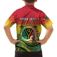 Personalised Vanuatu Family Matching Short Sleeve Bodycon Dress and Hawaiian Shirt Yumi 46th Hapi Independens Dei - Reggae Version LT14 - Polynesian Pride