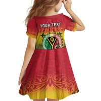 Personalised Vanuatu Kid Short Sleeve Dress Yumi 45th Hapi Independens Dei - Reggae Version LT14
