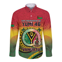 Personalised Vanuatu Long Sleeve Button Shirt Yumi 46th Hapi Independens Dei - Reggae Version LT14 Unisex Reggae - Polynesian Pride