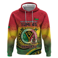 Personalised Vanuatu Zip Hoodie Yumi 45th Hapi Independens Dei - Reggae Version LT14