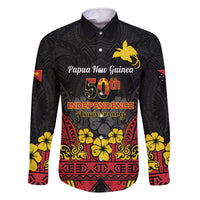 Papua New Guinea Independence Day Family Matching Off Shoulder Short Dress and Hawaiian Shirt PNG Bird of Paradise 50th Anniversary LT14