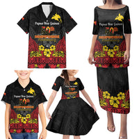 Papua New Guinea Independence Day Family Matching Puletasi and Hawaiian Shirt PNG Bird of Paradise 50th Anniversary LT14