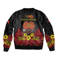 Papua New Guinea Independence Day Sleeve Zip Bomber Jacket PNG Bird of Paradise 50th Anniversary LT14