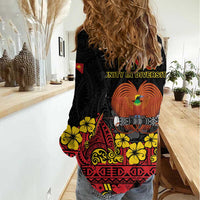 Papua New Guinea Independence Day Women Casual Shirt PNG Bird of Paradise 50th Anniversary LT14