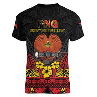 Papua New Guinea Independence Day Women V-Neck T-Shirt PNG Bird of Paradise 50th Anniversary LT14